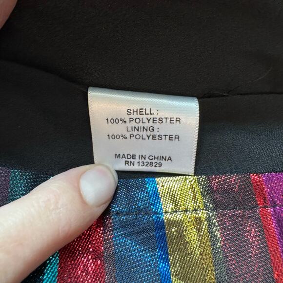 Lovers + Friends Frida Mini Dress Size SMALL V Neck Rainbow Metallic Party NYE - Picture 10 of 11